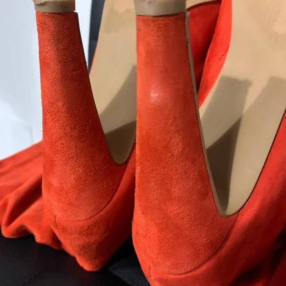 Vibrant Red Leather 5-inch Heeled Pointy Toe Boots Size 7.5 Valentine’s Day - Picture 7 of 12